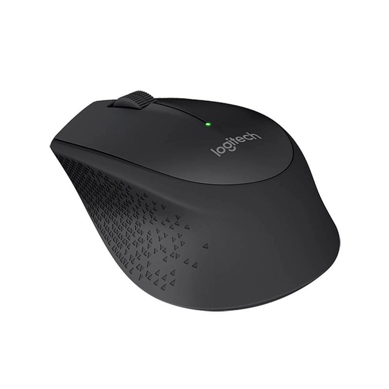 Mouse inalámbrico Logitech M280 USB 1000 DPI 3 botones negro frontal-oblicuo