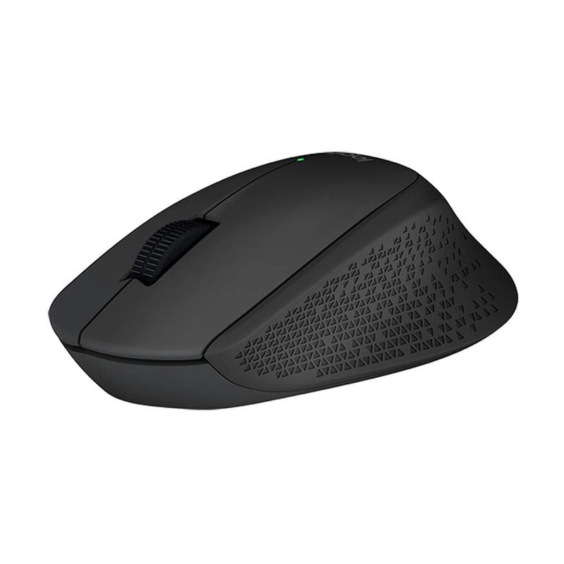 Mouse inalámbrico Logitech M280 USB 1000 DPI 3 botones negro frontal-oblicuo