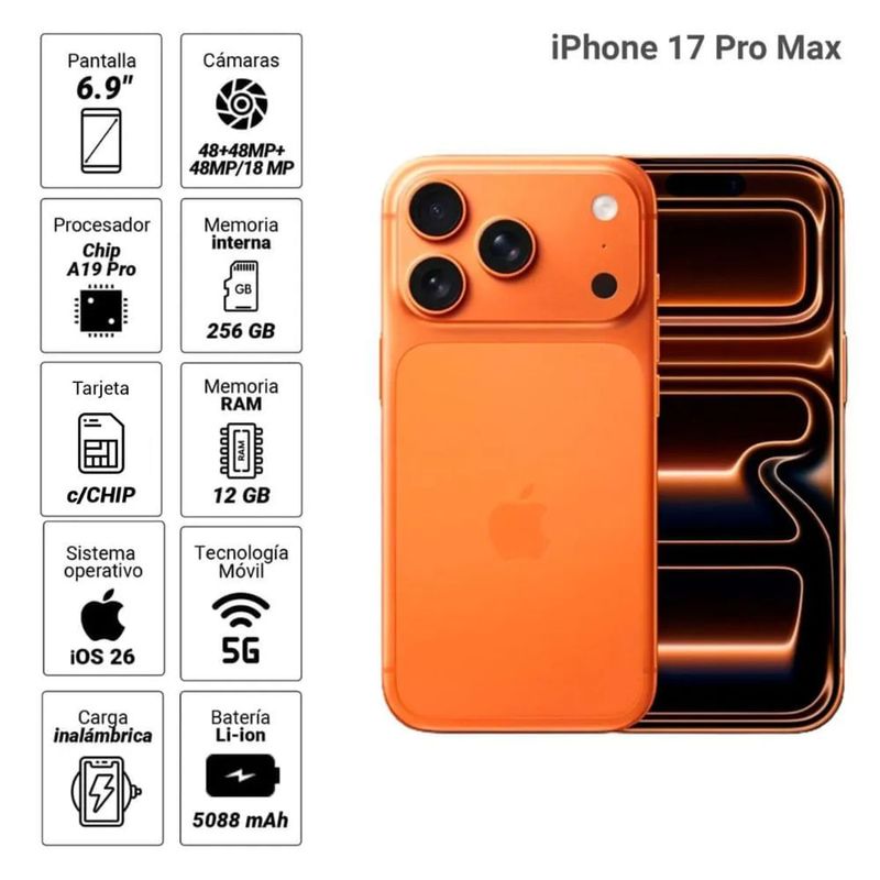 iPhone 17 Pro Max 5G 256GB cosmic orange