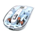 Mouse inalámbrico Coolbox Teraware TERAMOUSEBLUE Bluetooth azul recargable vista perspectiva inferior componentes internos visibles