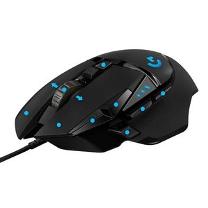 Mouse gamer alámbrico Logitech G502 Hero, conexión USB, 25000 dpi, 11 botones, RGB, negro