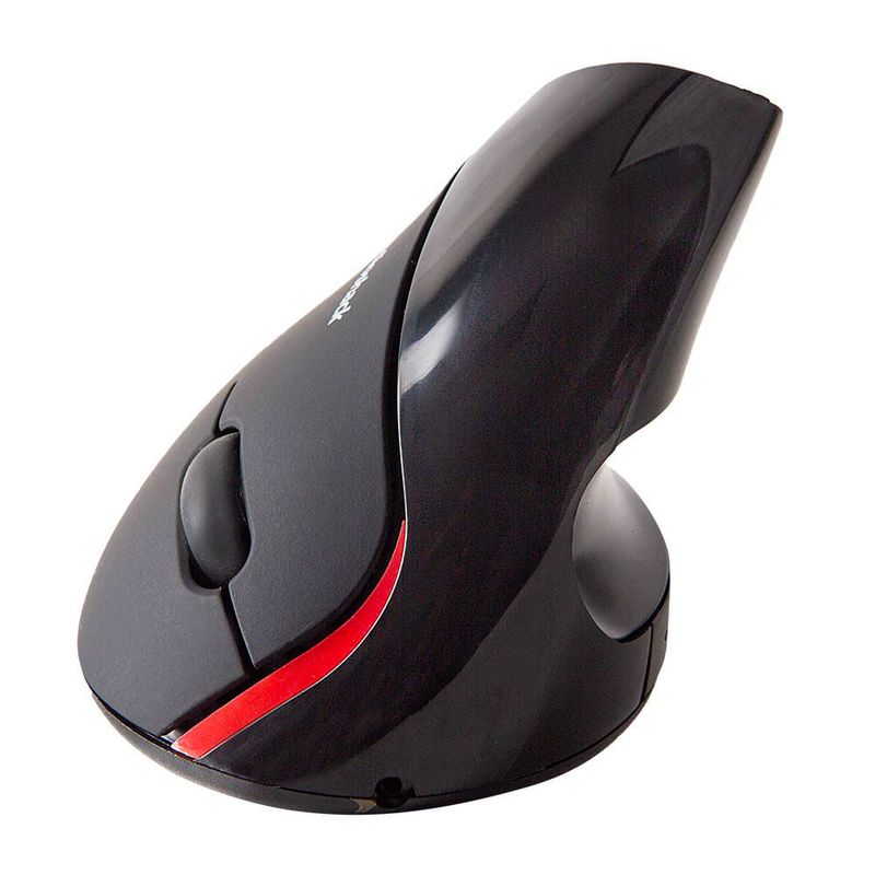 Mouse inalámbrico vertical Radioshack receptor USB 1000 DPI 5 botones negro frontal-oblicuo