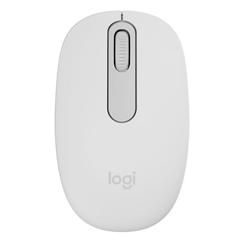 Mouse inalámbrico Logitech M240 conexión Bluetooth 4000 DPI 3 botones color blanco frontal fondo blanco