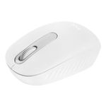 Mouse inalámbrico Logitech M196 Bluetooth 1000 dpi blanco vista perspectiva superior diseño compacto y ecológico