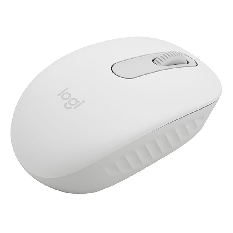 Mouse inalámbrico Logitech M196 Bluetooth 1000 dpi blanco vista perspectiva lateral diseño compacto y ecológico