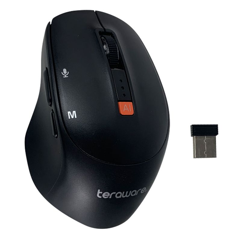Mouse inalámbrico Coolbox Teraware IA-Series 1200 dpi Negro Frontal-oblicuo con receptor USB