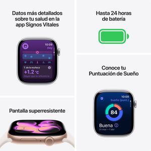 Apple Watch Series 11 46mm/OLED, resistente al agua, GPS, batería hasta 24 horas, correa M/L, negro