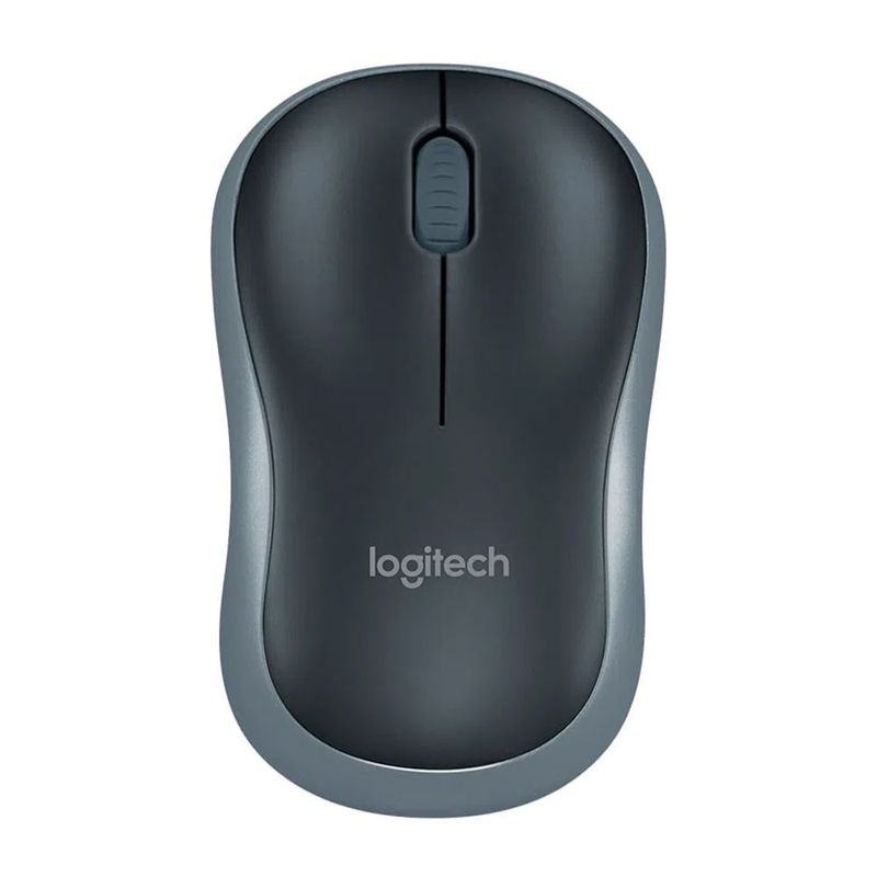Mouse inalámbrico Logitech M185 receptor USB 1000 DPI 3 botones gris Frontal