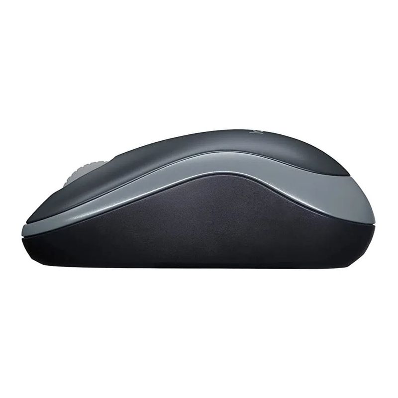 Mouse inalámbrico Logitech M185 receptor USB 1000 DPI 3 botones gris Lateral