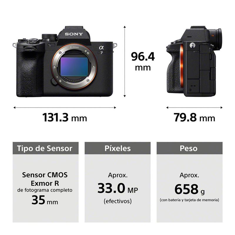Cámara Sony Alpha A7 IV Full Frame Mirrorless 33MP