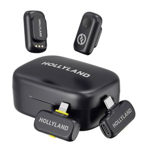 Micrófono inalámbrico Hollyland LARK A1, baja impedancia, USB-C, Lightning, gris