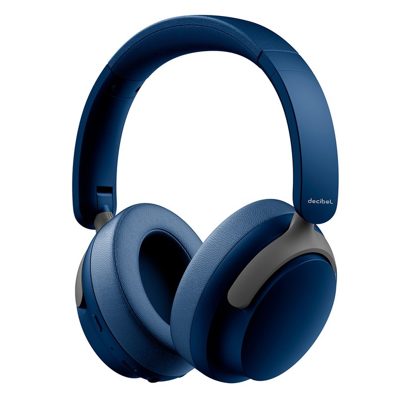 Audífonos bluetooth Decibel Rhythmic Pro, azul frontal oblicuo
