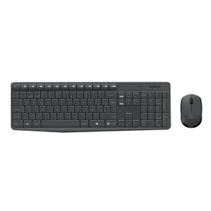 Combo: Teclado y mouse inalámbrico Logitech MK235, membrana, receptor usb, usa pilas, negro