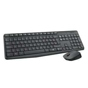 Combo: Teclado y mouse inalámbrico Logitech MK235, membrana, receptor usb, usa pilas, negro