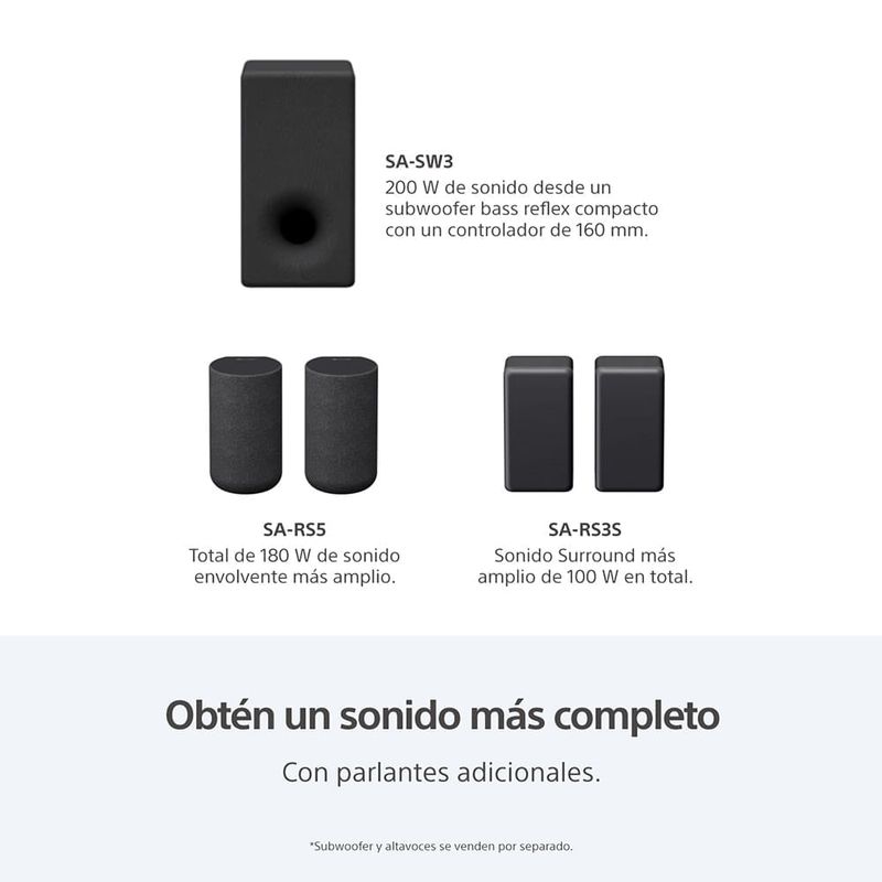 Barra de sonido Sony HT-A3000, 3.1 canales