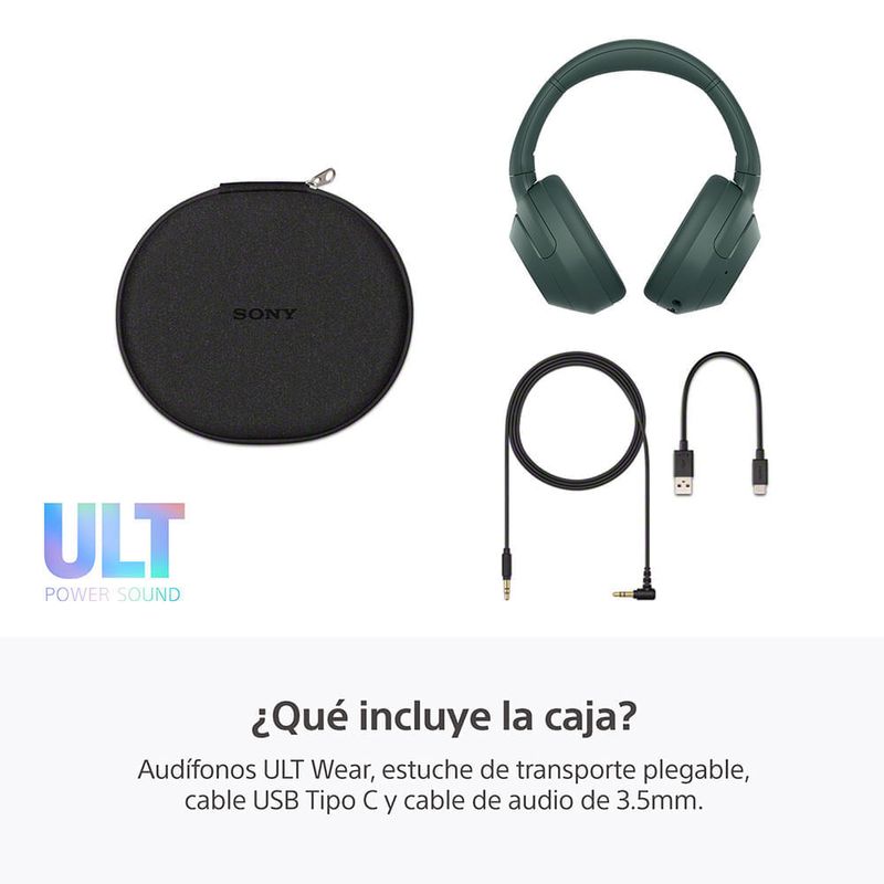 Audífonos Sony WH-ULT900N con Bluetooth verde especificaciones