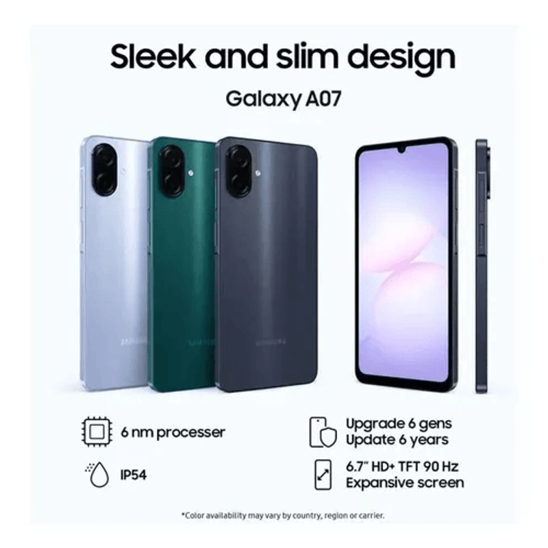 Celular Samsung Galaxy A07 64GB, 4GB RAM