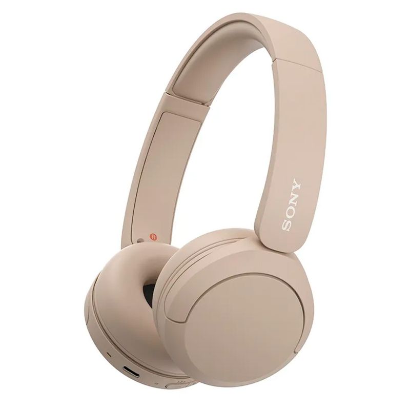 Audífonos Bluetooth on ear Sony WH-CH520 almohadillas acolchadas Beige Frontal-oblicuo