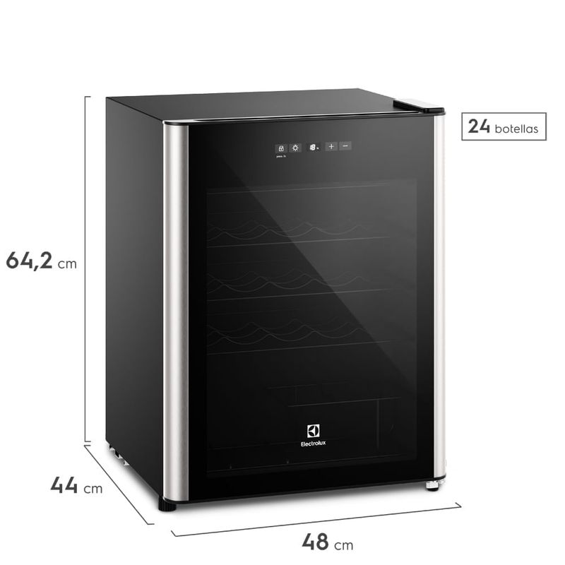 Cava de vino Electrolux, 24 botellas, control digital