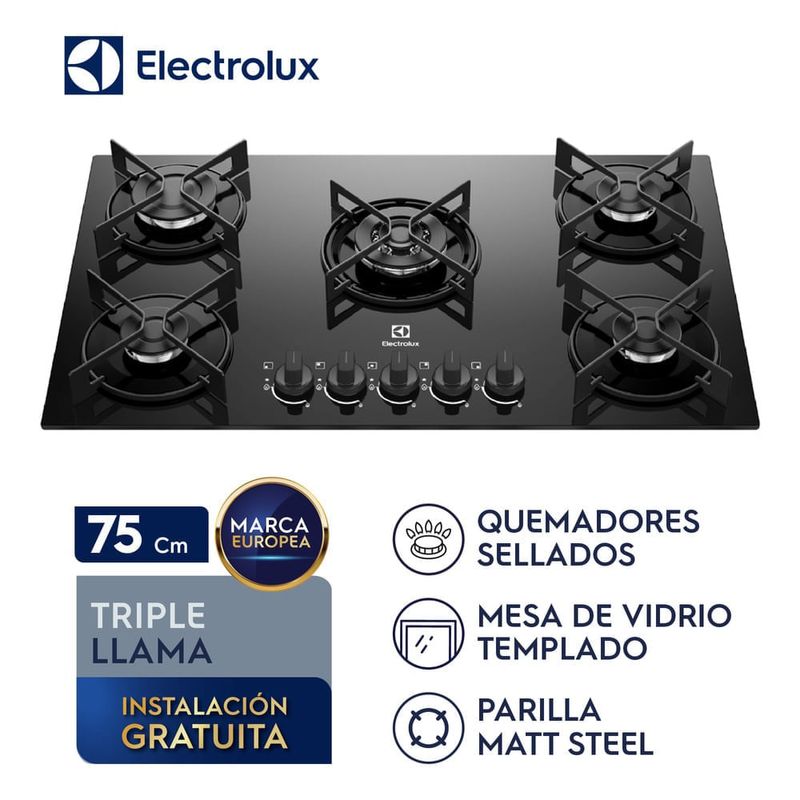 Cocina empotrable a gas Electrolux Efficient KE5GT