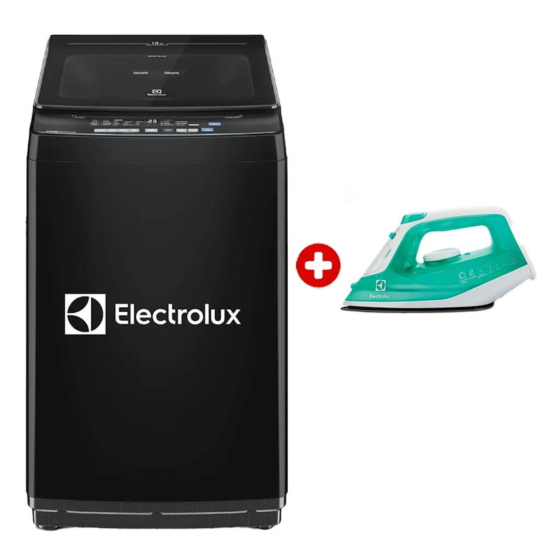 Combo Lavadora Electrolux 13kg Silent Inverter Silver + Plancha SIE70