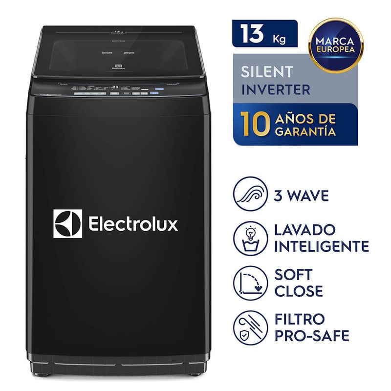 Combo Lavadora Electrolux 13kg Silent Inverter Silver + Plancha SIE70