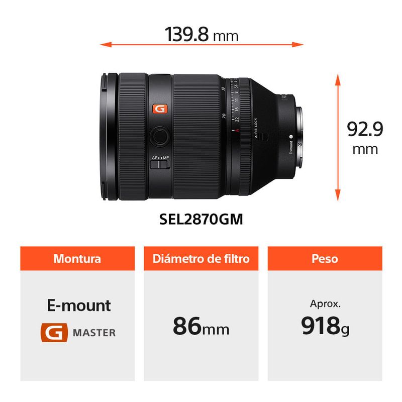 Lente Sony 28-70mm F2 G Master Full Frame