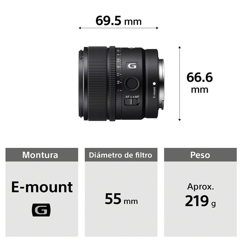 Lente Sony 15mm F1.4 G APS-C Montura E