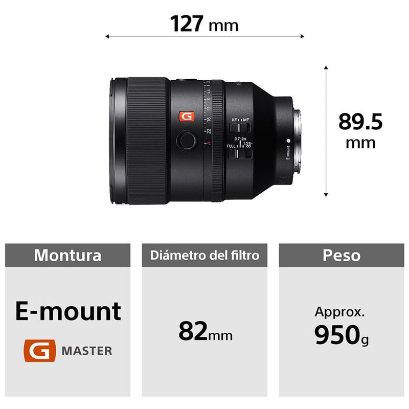 Lente Sony 135mm F1.8 G Master Full Frame