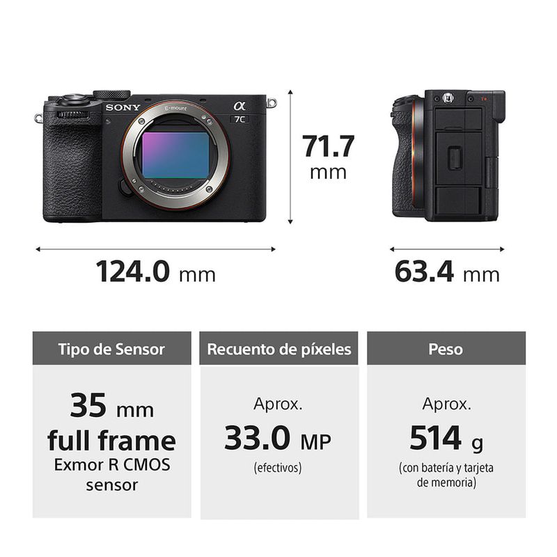Cámara Sony Alpha a7C II Full Frame 33MP