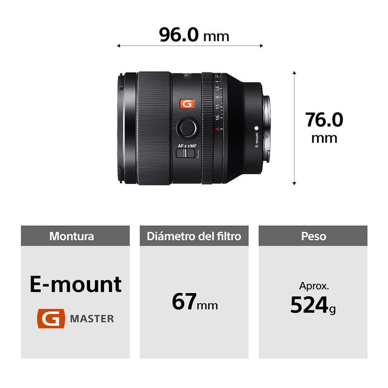 Lente Sony 35mm F1.4 G Master Full Frame