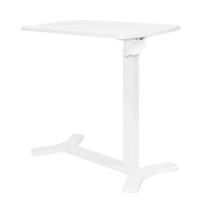 Escritorio para laptop regulable Ofideas, altura ajustable, con ruedas, blanco