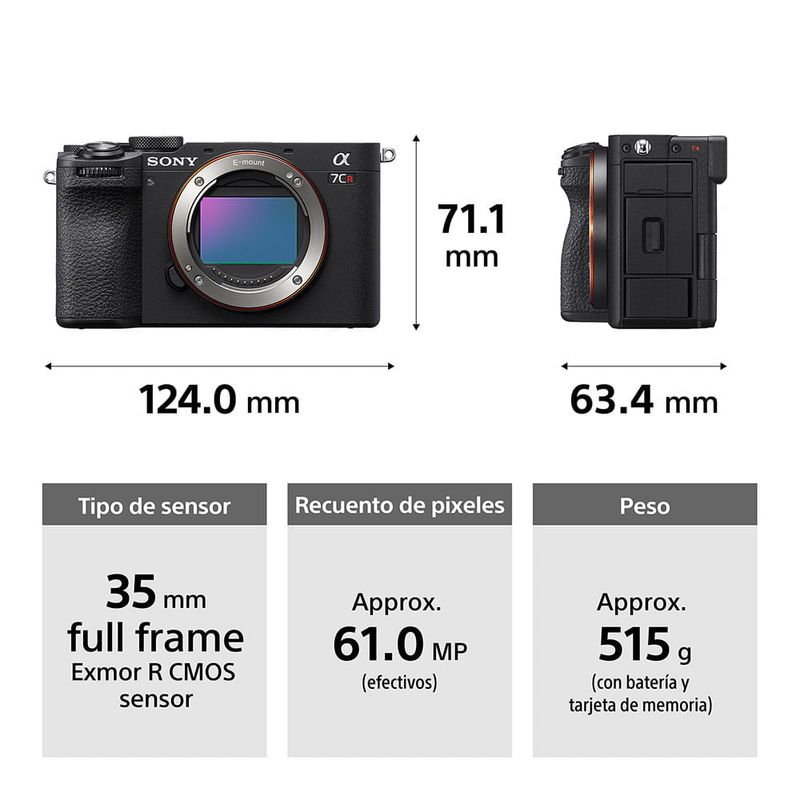Cámara Sony Alpha a7CR Full Frame 61MP
