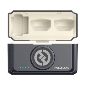 Micrófono inalámbrico Hollyland LARK M2, doble transmisor, cancelación de ruido, USB-C/Lightning, negro