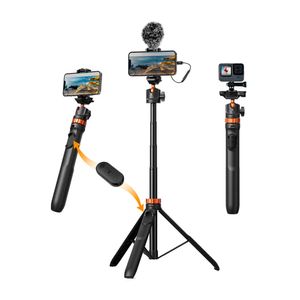 Trípode para celular K&F Concept KF09.127v1 MS08, con cabezal 360°, control remoto, altura 157.8 cm