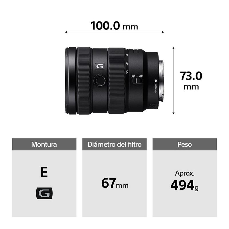 Lente Sony 16-55mm F2.8 G APS-C Montura E