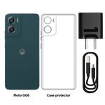 Celular Motorola moto g06 256GB azul contenido de caja cargador cable y herramienta SIM