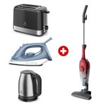 Combo Electrolux tostadora hervidor plancha aspiradora