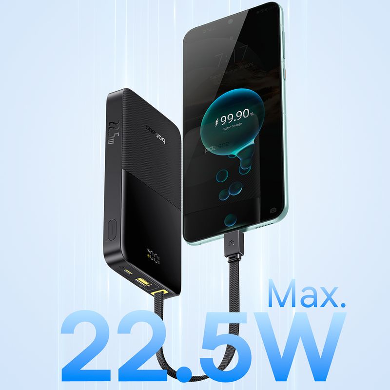Batería externa Baseus Bipow 2 Pro 10000 mAh Negro Especificaciones carga rápida de 22.5W
