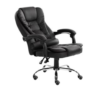 Silla ergonómica Monia reclinable 170° con 7 vibromasajes, reposapiés y control remoto, negro