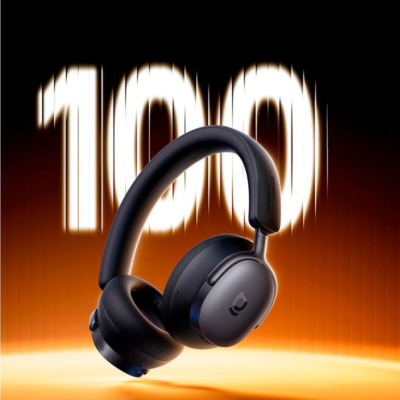 Audífonos bluetooth On Ear Baseus XH1 Noise, resistencia al agua, negro, frontal oblicuo