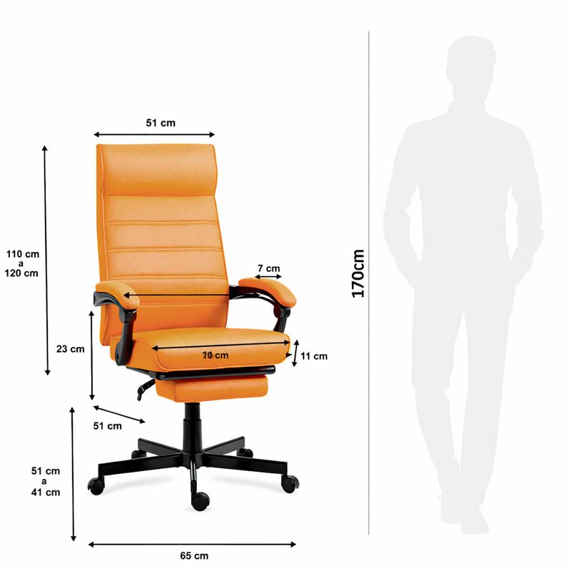 Silla Ejecutiva Thrax Ergonómica Coñac