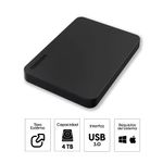 Disco duro externo 4TB Toshiba con usb 3.0, especificaciones