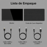 Monitor Touch Portátil Pixelled 15.6 pulgadas Full HD plateado vista frontal oficina y estudio