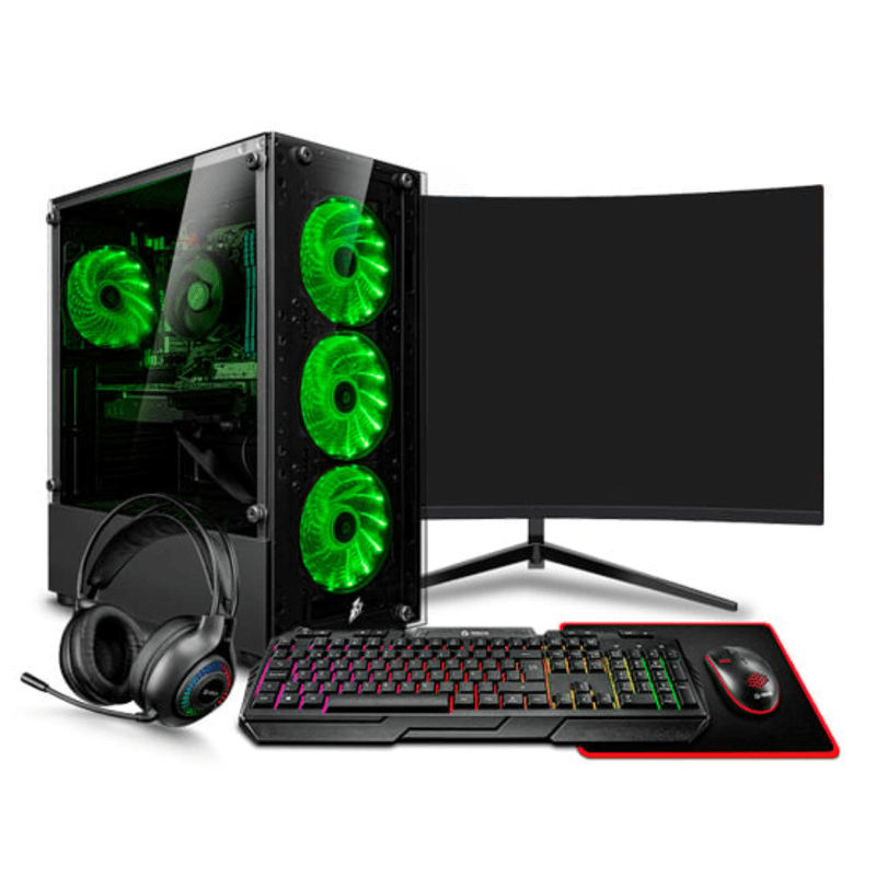 PC armada Haku Green Ryzen 5 5600GT 16GB RAM 500GB SSD monitor 22 pulgadas IPS teclado gaming