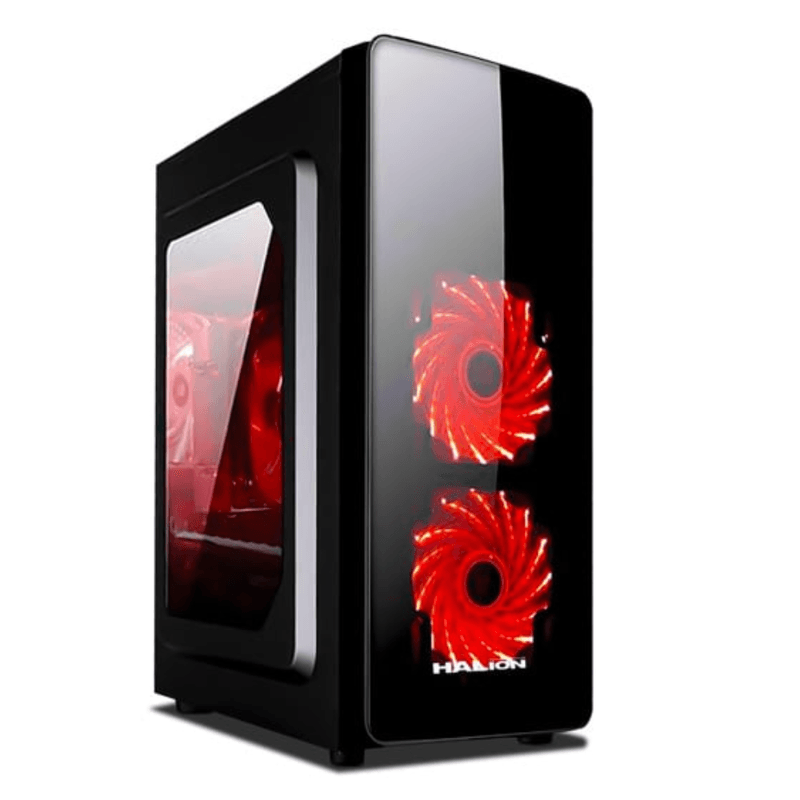 PC armada Haku Red Ryzen 7 5700G 16GB RAM 500GB SSD monitor 24 pulgadas curvo teclado gaming