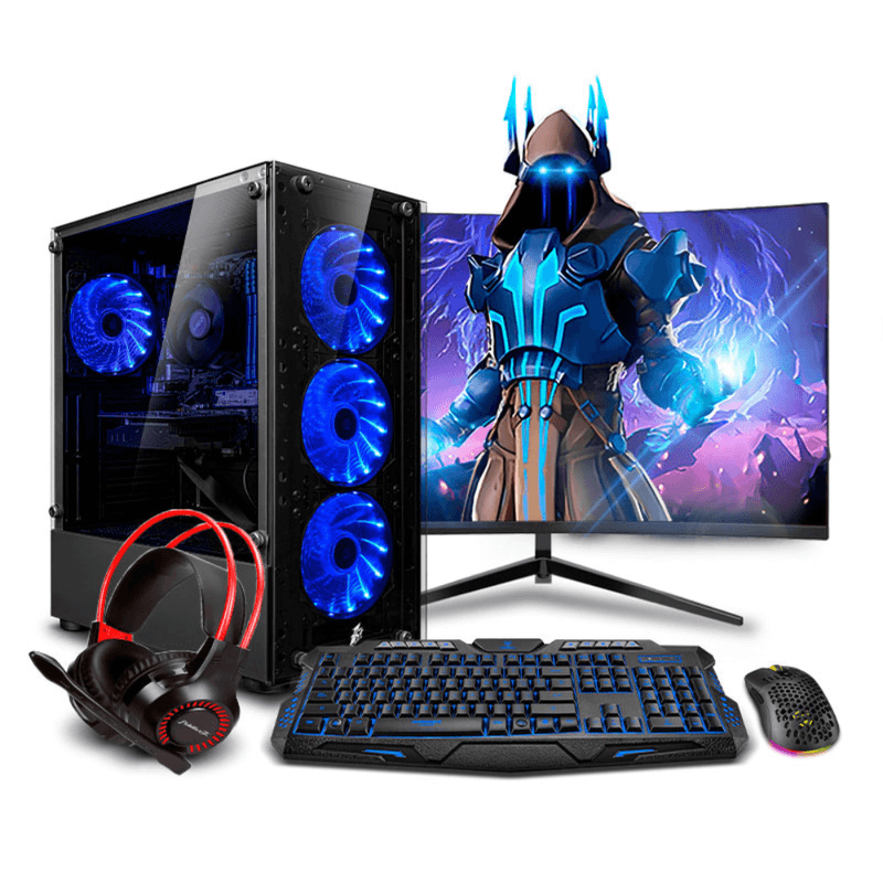 PC armada Ryzen 5 8500G 16GB DDR5 RAM 500GB SSD monitor 24 pulgadas curvo teclado gamer