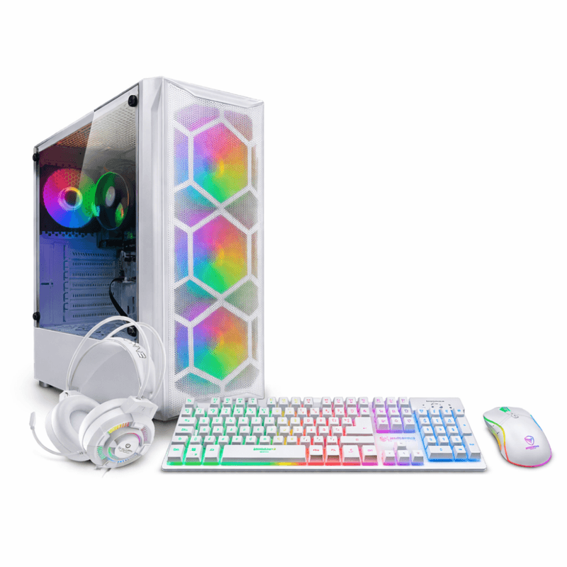 PC armada Ryzen 7 5700G 16GB RAM 500GB SSD monitor 24 pulgadas curvo teclado gaming oficina