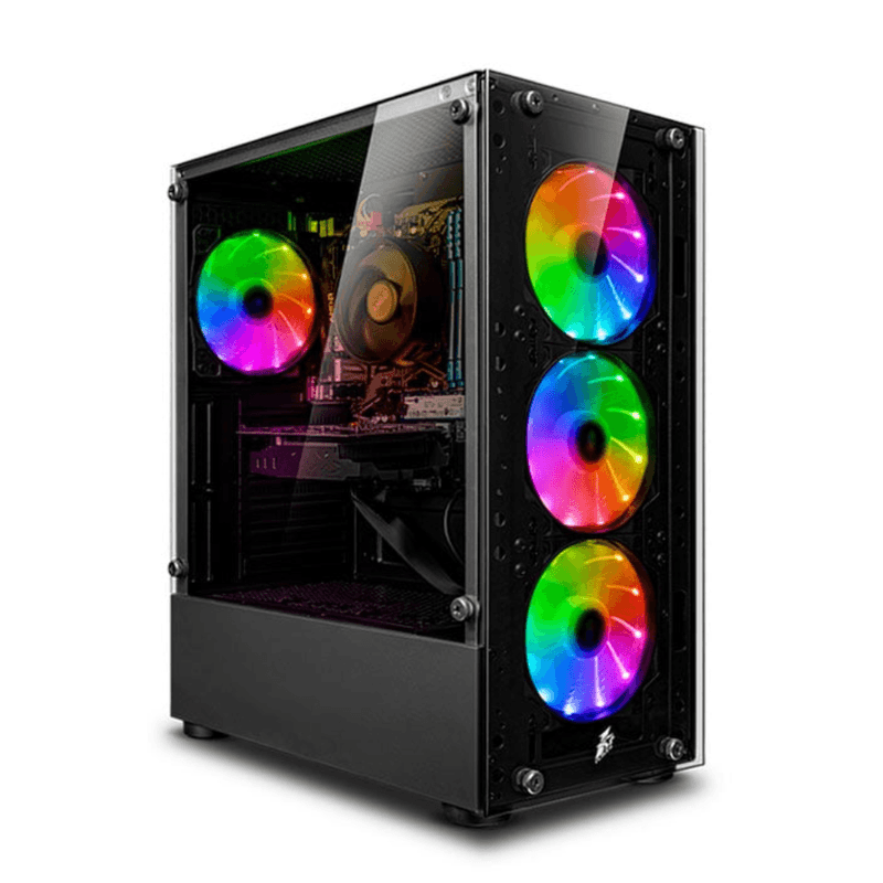 pc gamer storm rgb plus ryzen 7 5700g 16gb ram 500gb ssd rtx5050 8gb negro frontal escritorio gaming setup