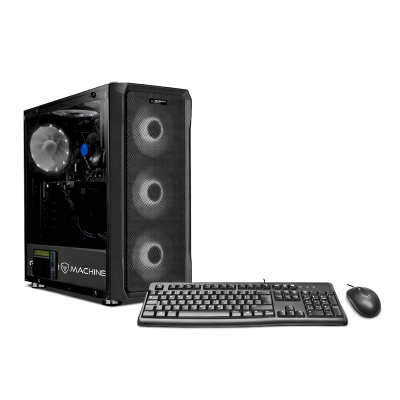 pc armada intel core i5 12400f 16gb ram 500gb ssd rtx3050 monitor 24 pulgadas ips plateado frontal escritorio profesional